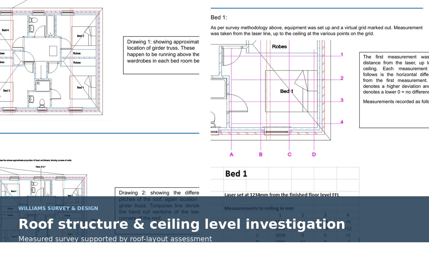 Roof structure and ceiling level investigation