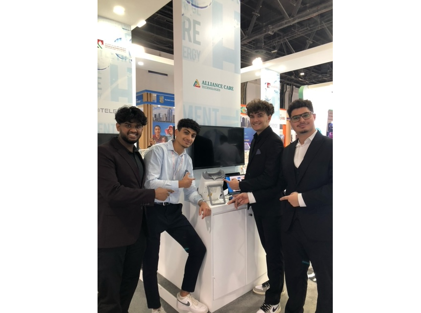 Local university students share AI technology at Arab Health 2024