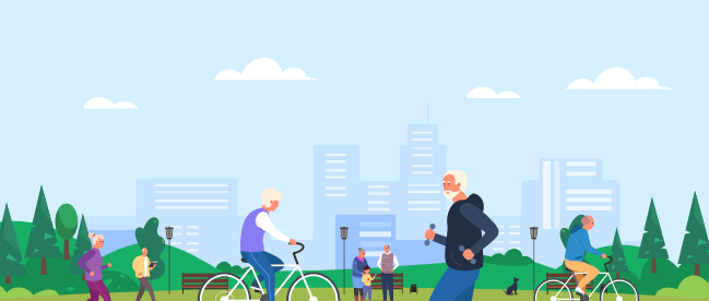 Healthy aging in an active community