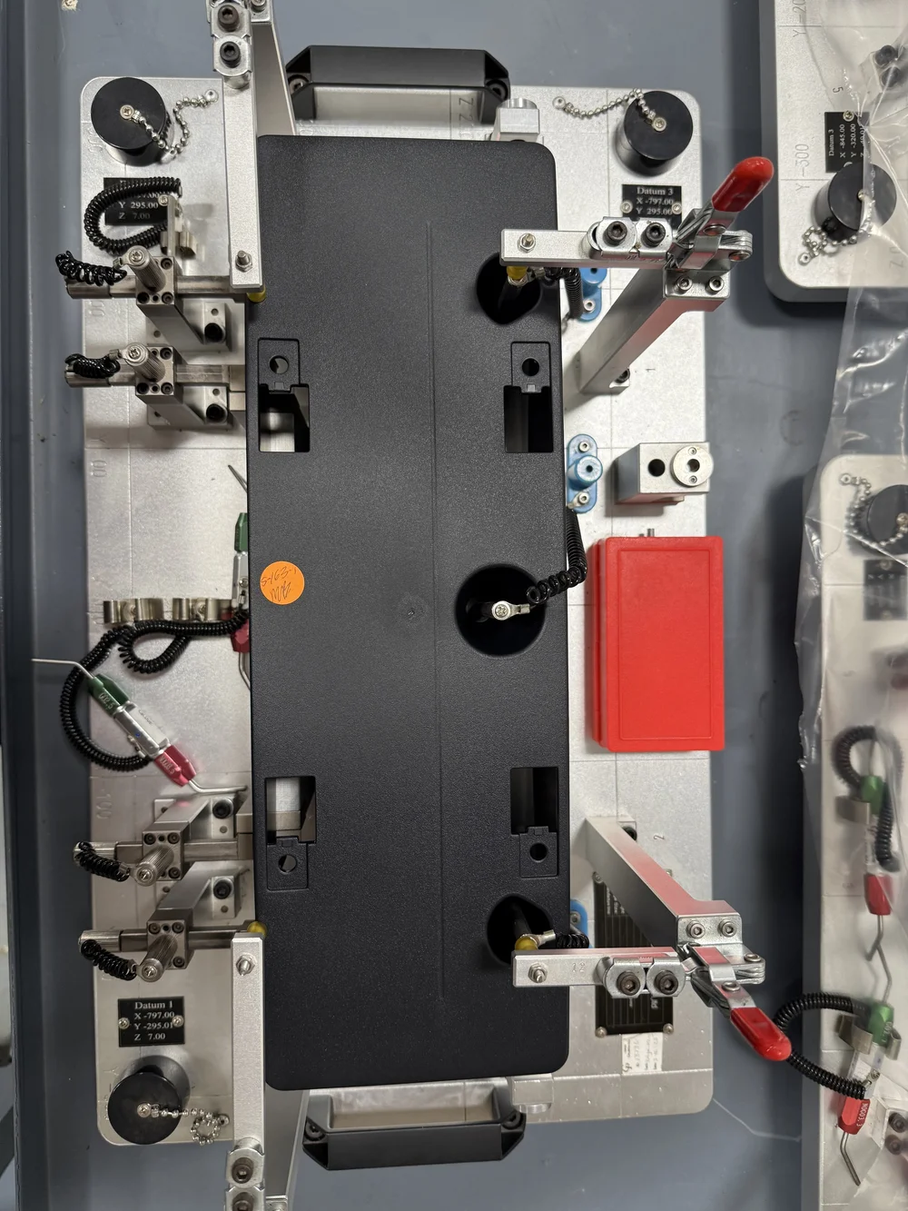 Custom checking fixture used to verify part geometry at UTP Solutions