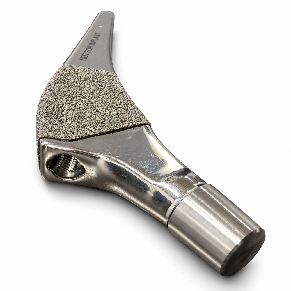 Machined hip implant component made by UTP Solutions