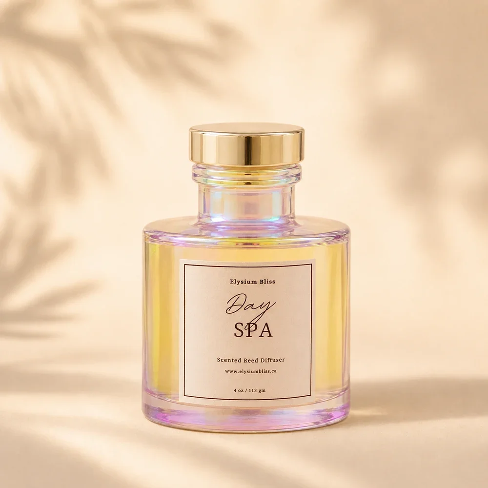 Day Spa reed diffuser with natural reeds, made in Canada