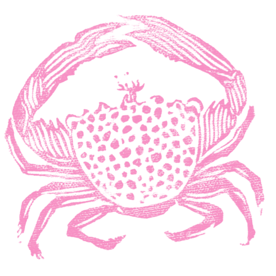 shrimpyprints crab lino print