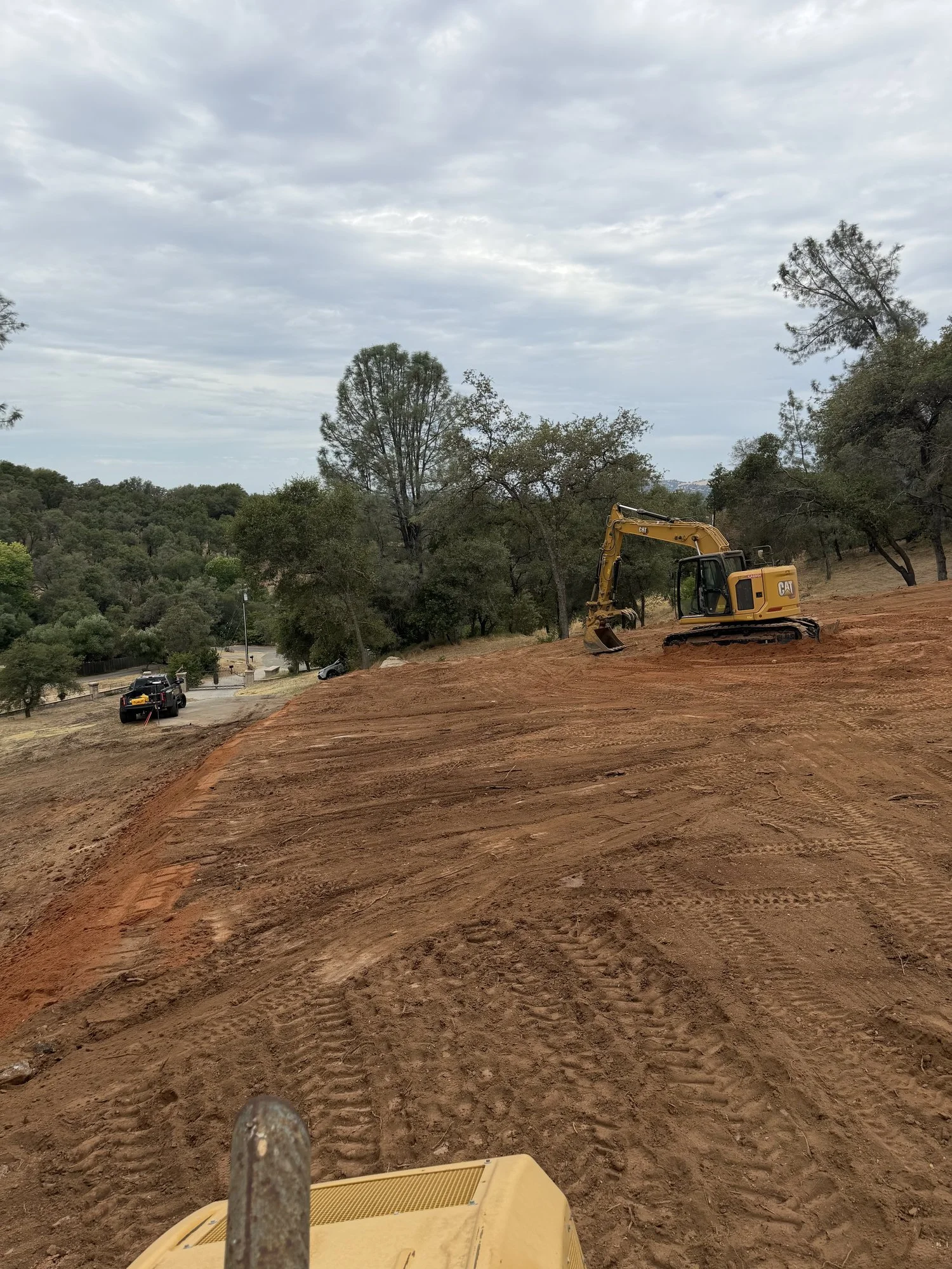 Grading and compaction on the shop pad site in Newcastle, CA