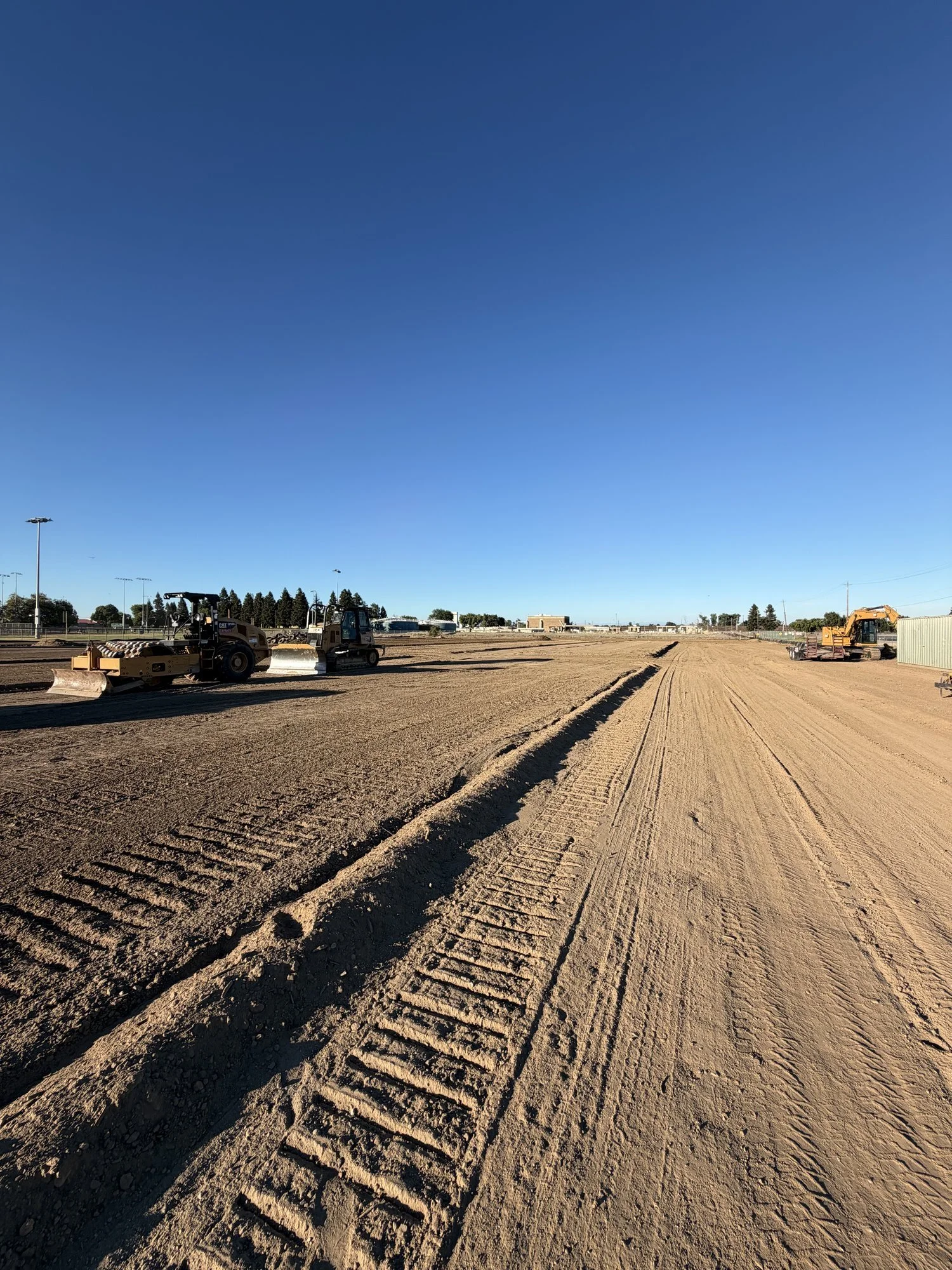 Cut-and-fill earthwork for the self-storage pads in Yuba City, CA
