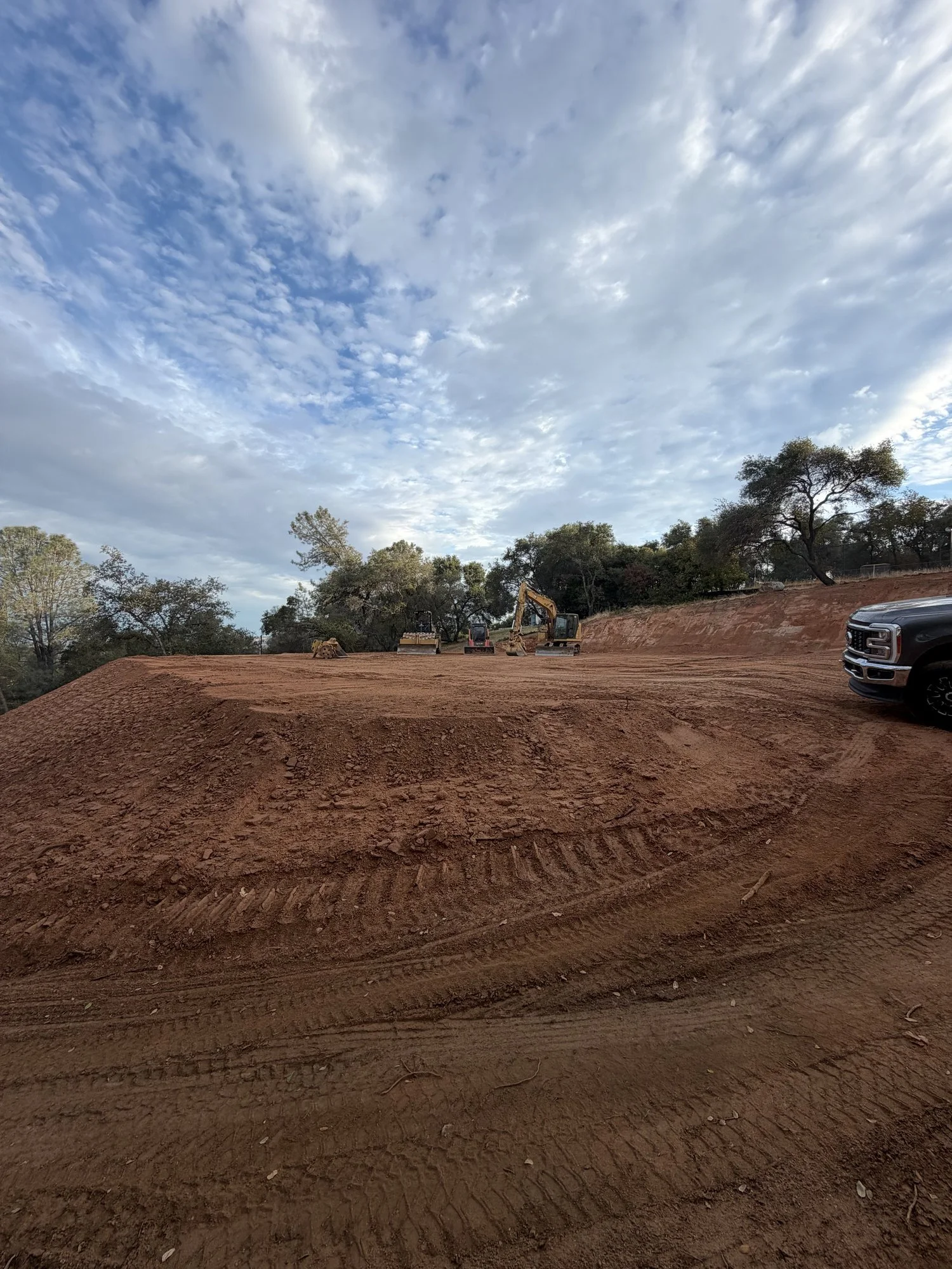 Finished, compacted shop pad in Newcastle, CA