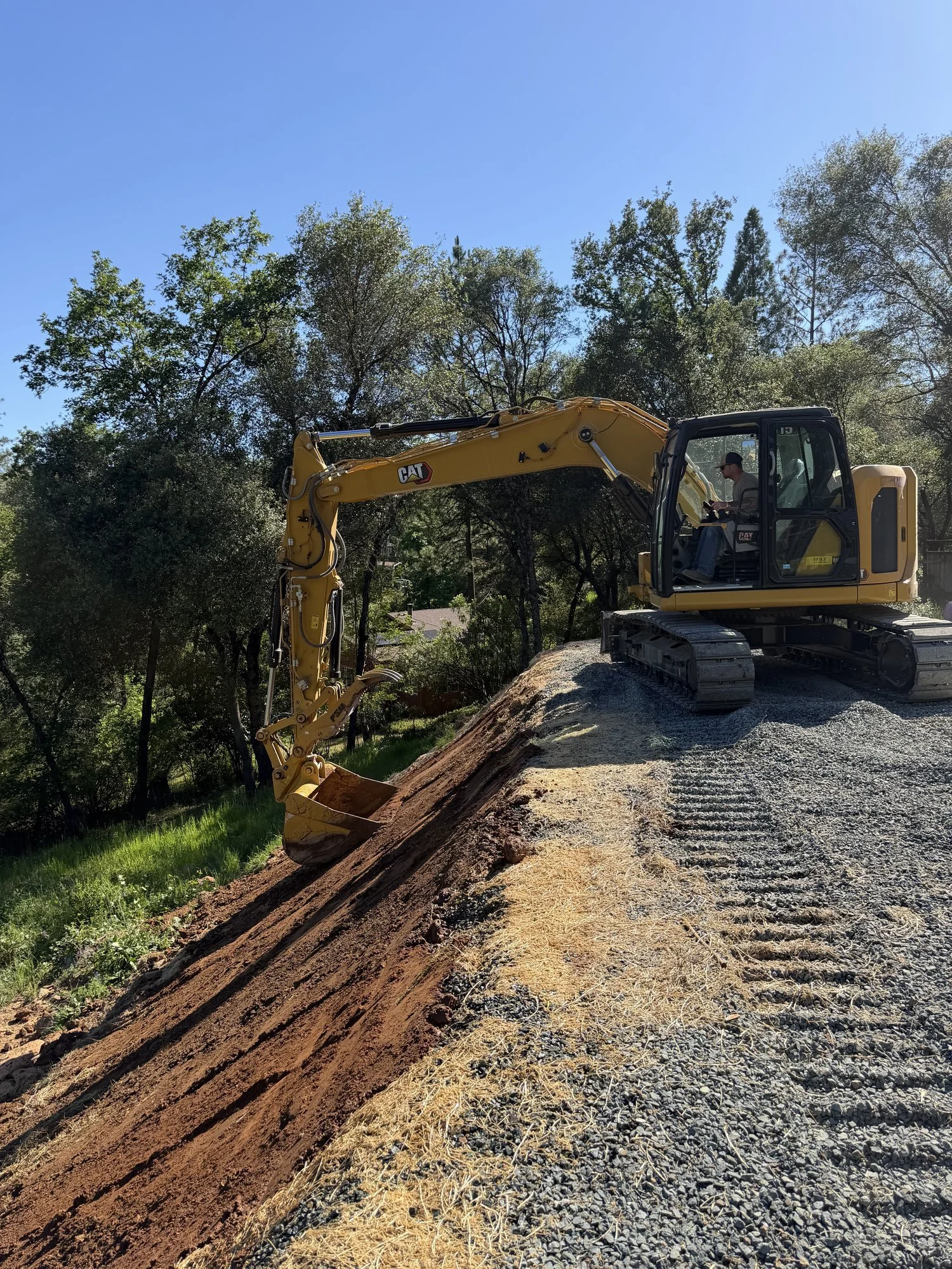 Importing and compacting fill for a house pad in Auburn, CA