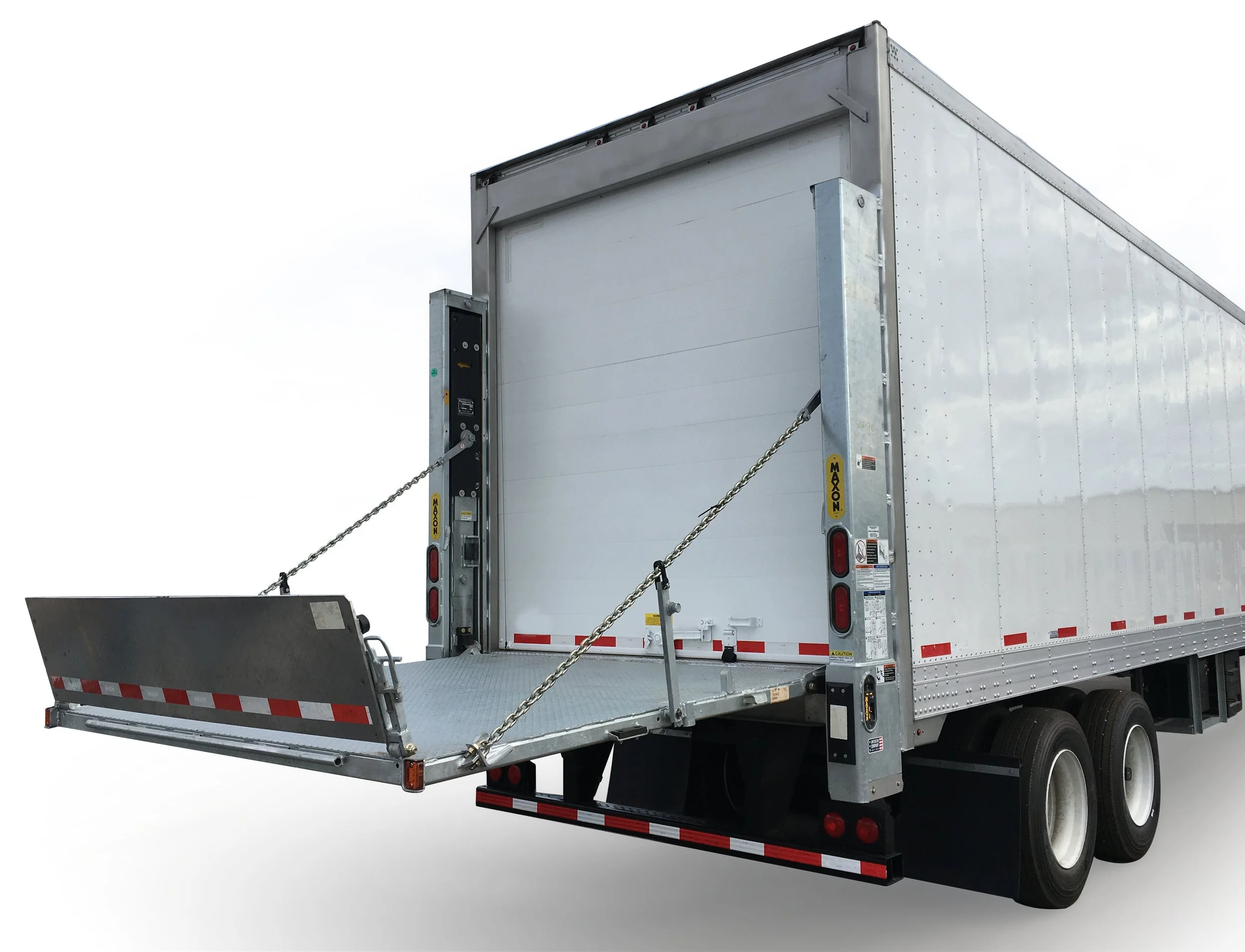 Heavy duty Maxon lift gate mounted on a commercial truck body