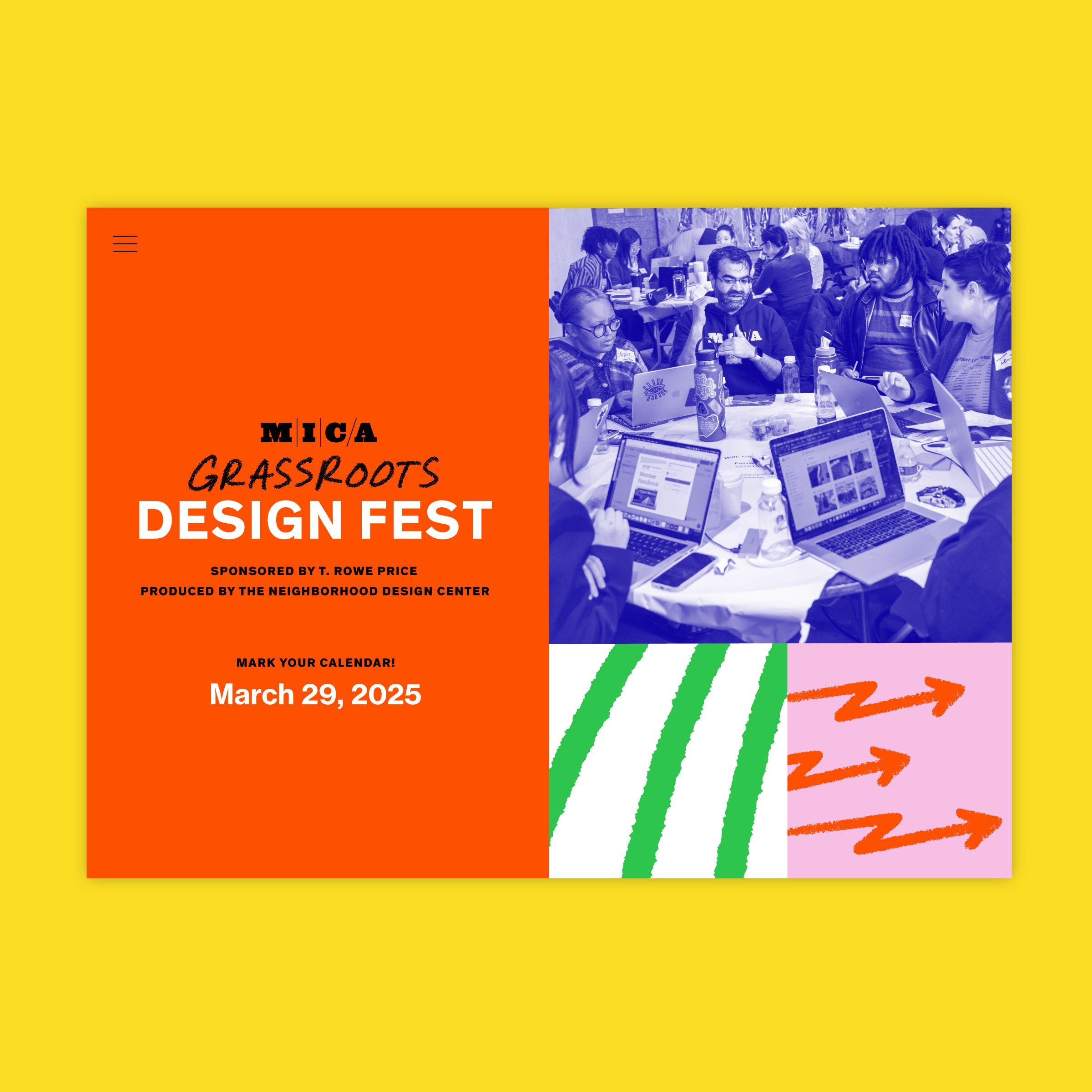 Website by Moon Design for Grassroots DesignFest event, an event at MICA