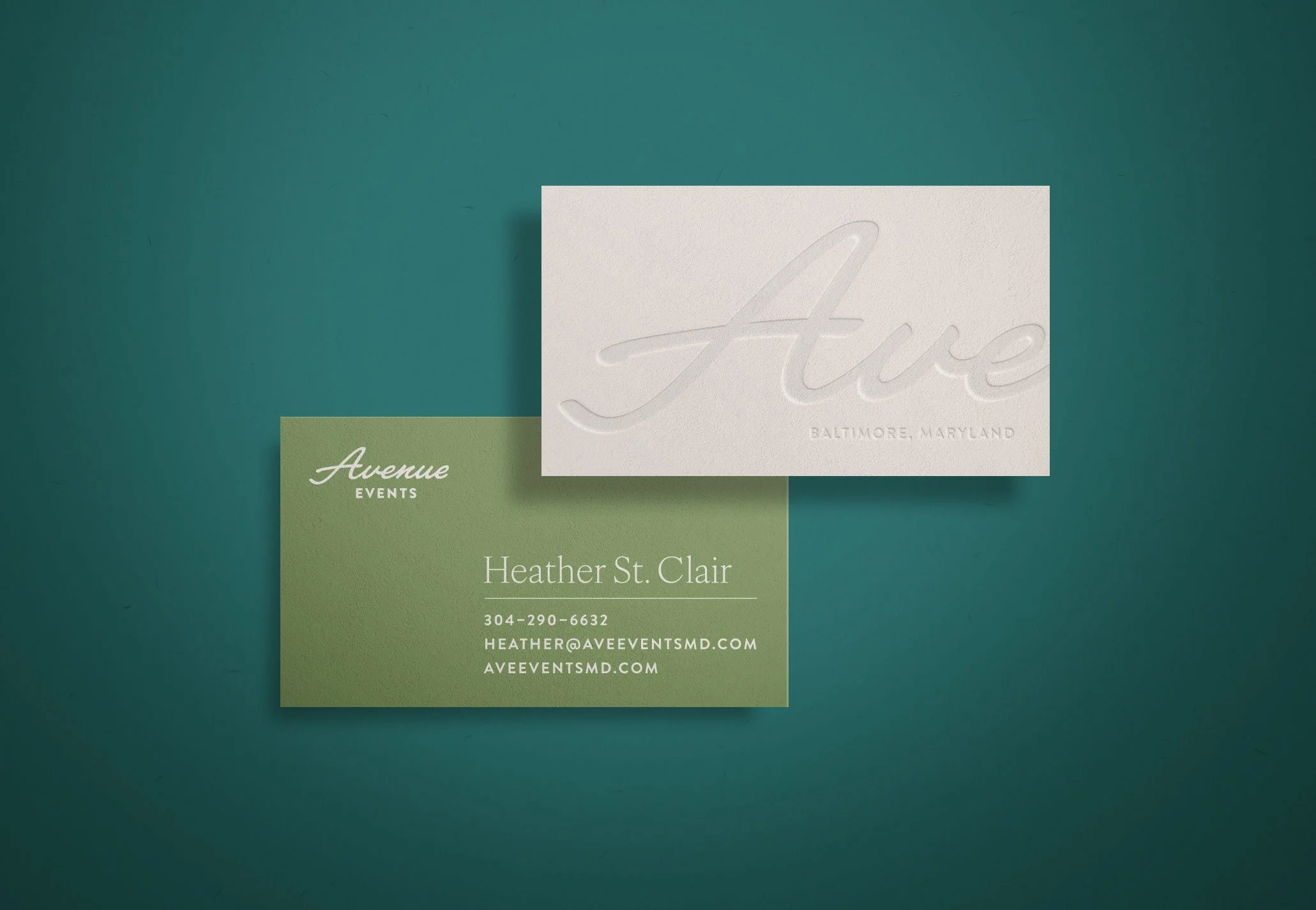 Preview of Avenue Events design, branding by Moon Design