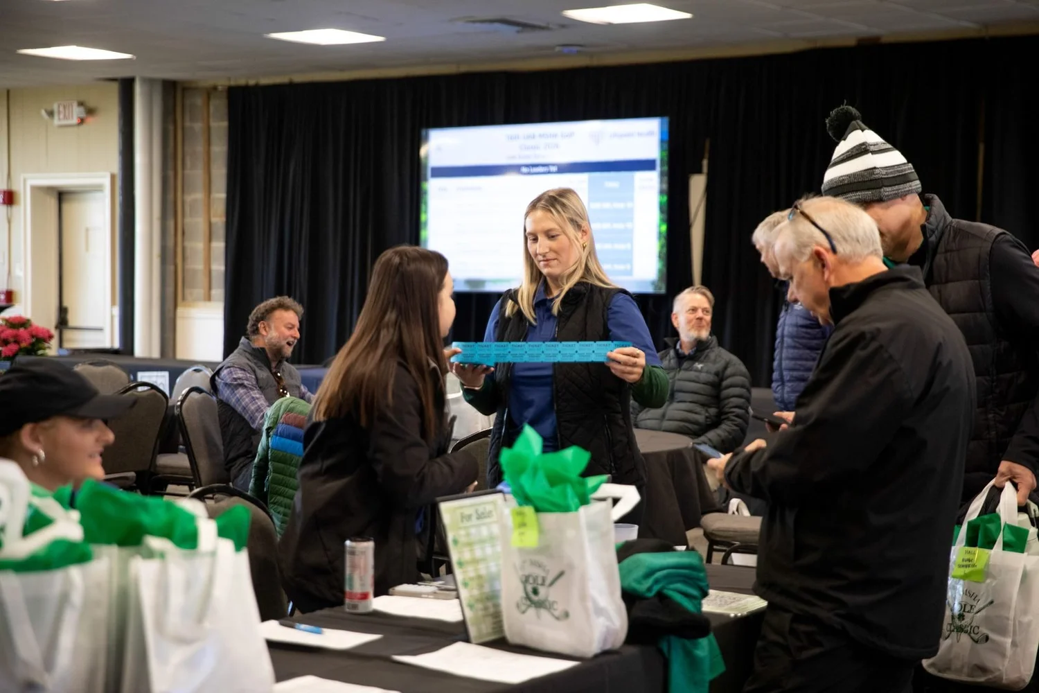 MSHA students running the check-in table