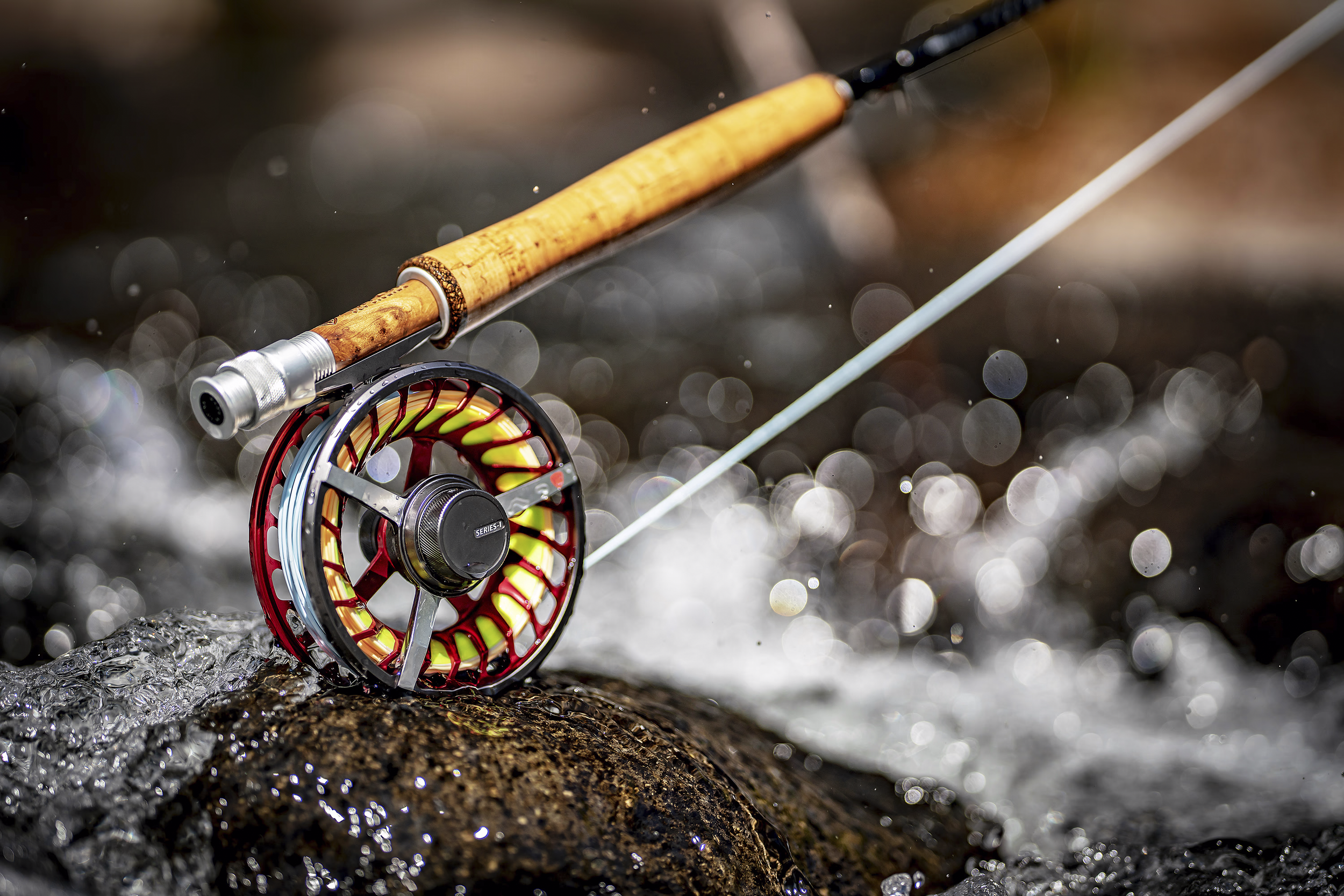 Intimate details of fly fishing equipment and Wyoming wilderness