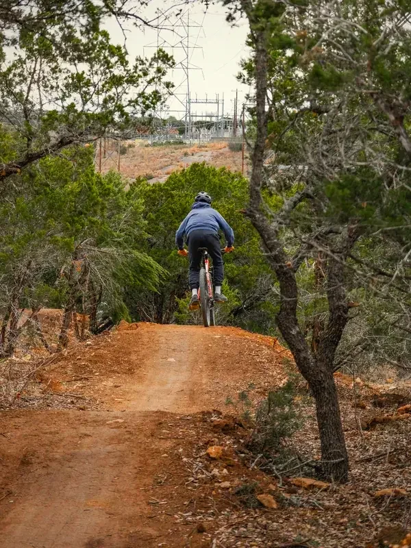 Dirt jump line cut through cedar and oak
