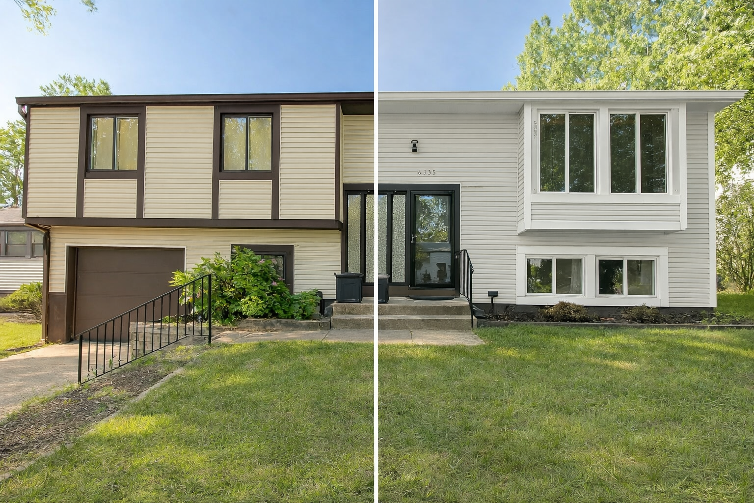 Completed exterior painting project on a Maryland home