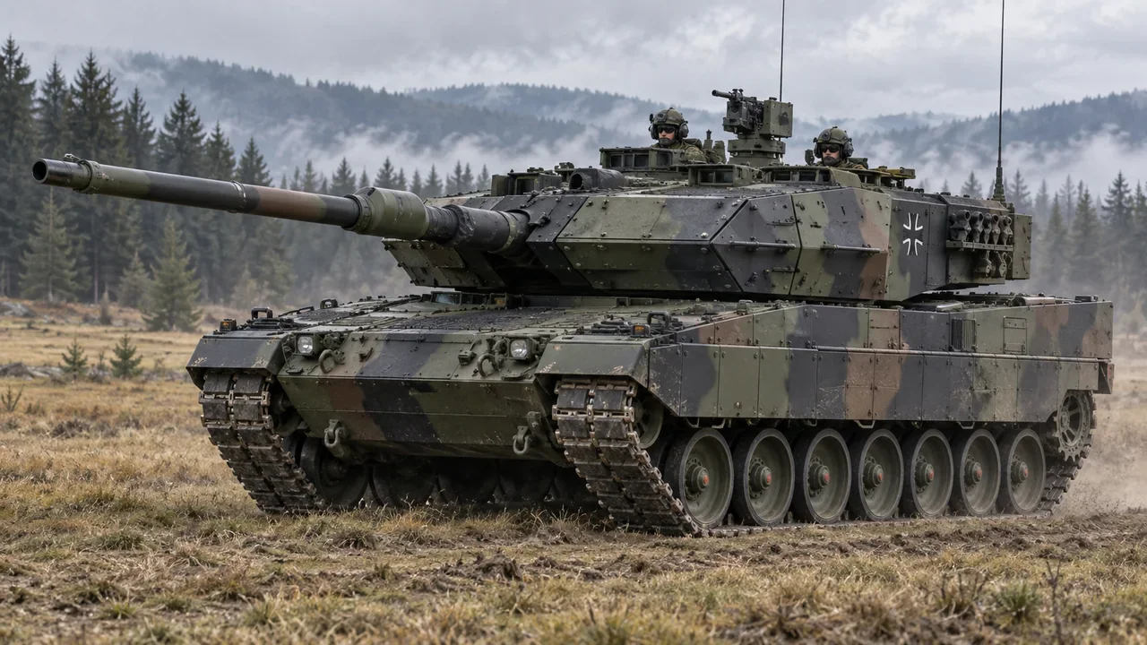 A German Leopard 2A7V main battle tank in an MPR conceptual illustration.