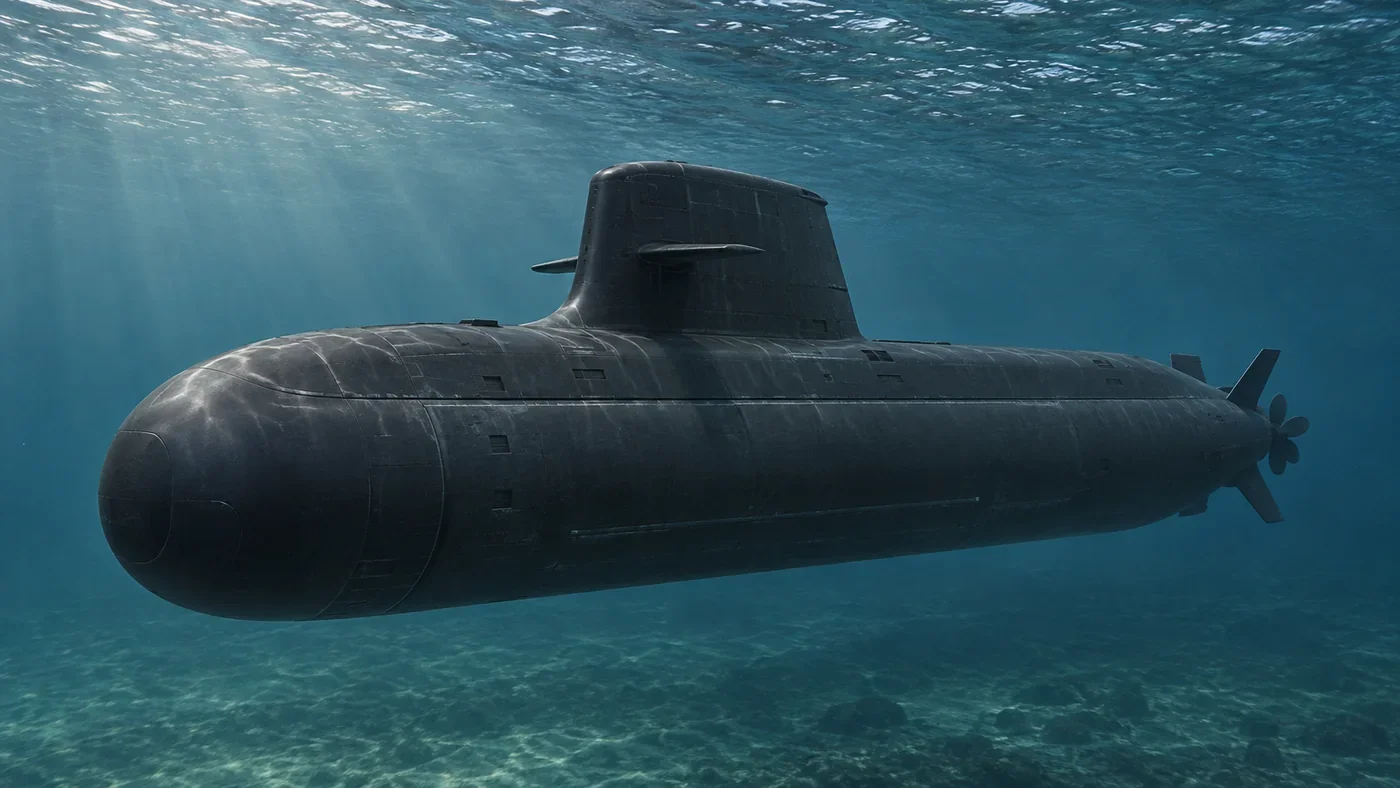MPR illustration of a German Type 212A submarine operating underwater