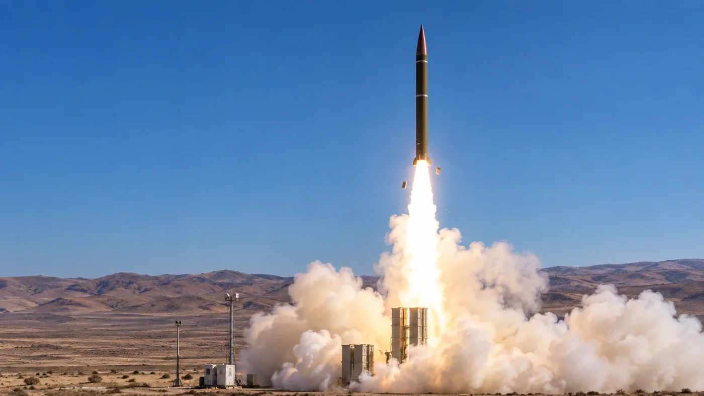 Israeli Arrow 3 interceptor launch illustration