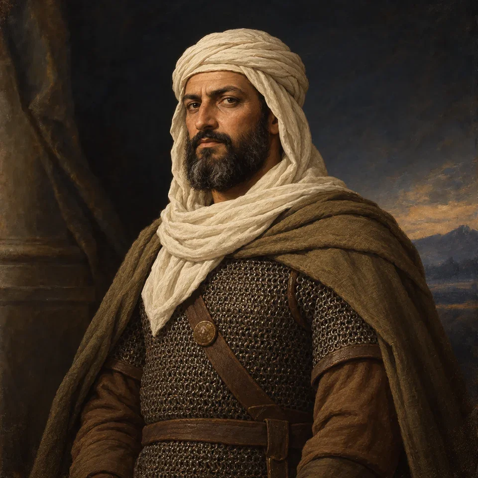 Illustrated portrait of Khalid ibn al-Walid