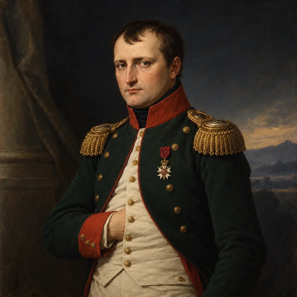Illustrated portrait of Napoleon Bonaparte