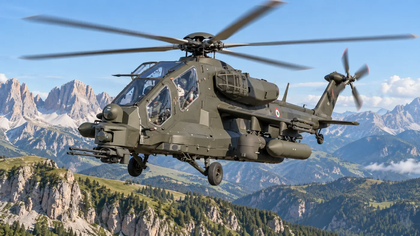Leonardo AW249 Fenice development helicopter in flight illustration