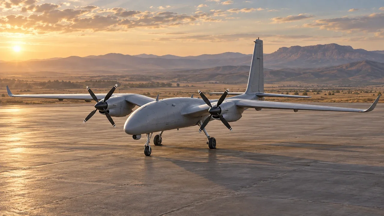 MPR illustration of the Bayraktar AKINCI uncrewed aircraft associated with Turkey.