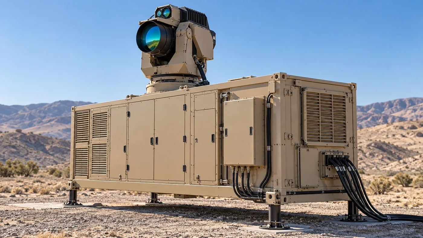 Israeli Iron Beam laser air-defense system illustration