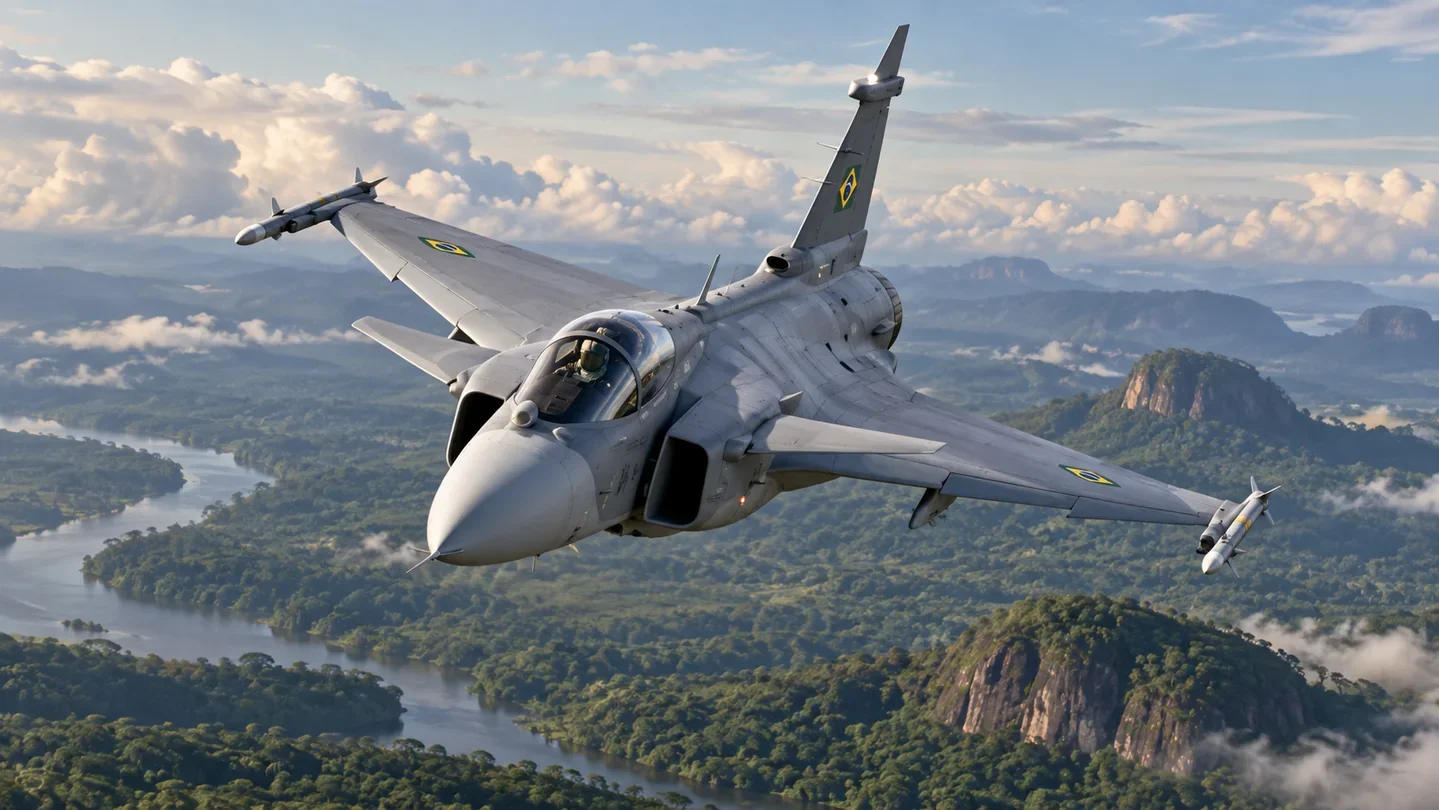 MPR illustration of Brazil’s F-39E Gripen E fighter aircraft