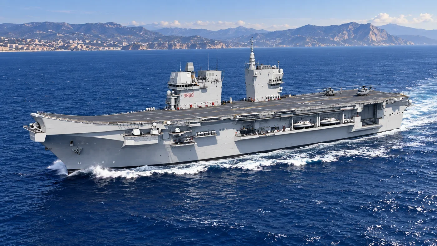 Italian Navy Trieste landing helicopter dock underway illustration