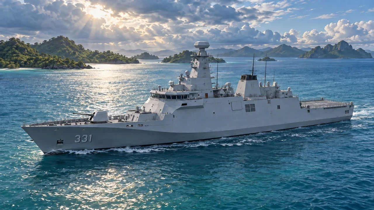 MPR illustration of the KRI Raden Eddy Martadinata frigate associated with Indonesia.