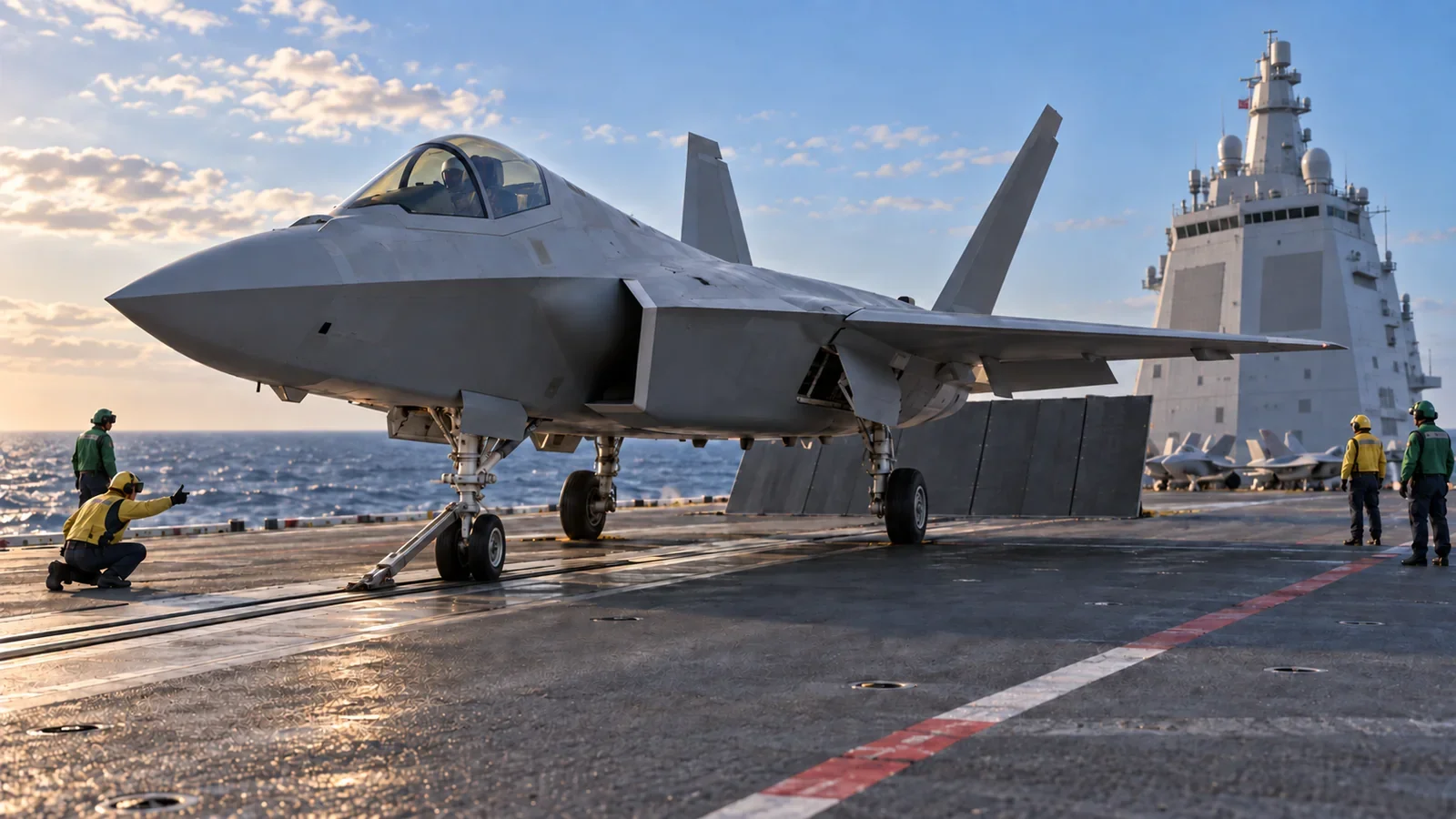 J-35 carrier-based fighter aboard Fujian illustration