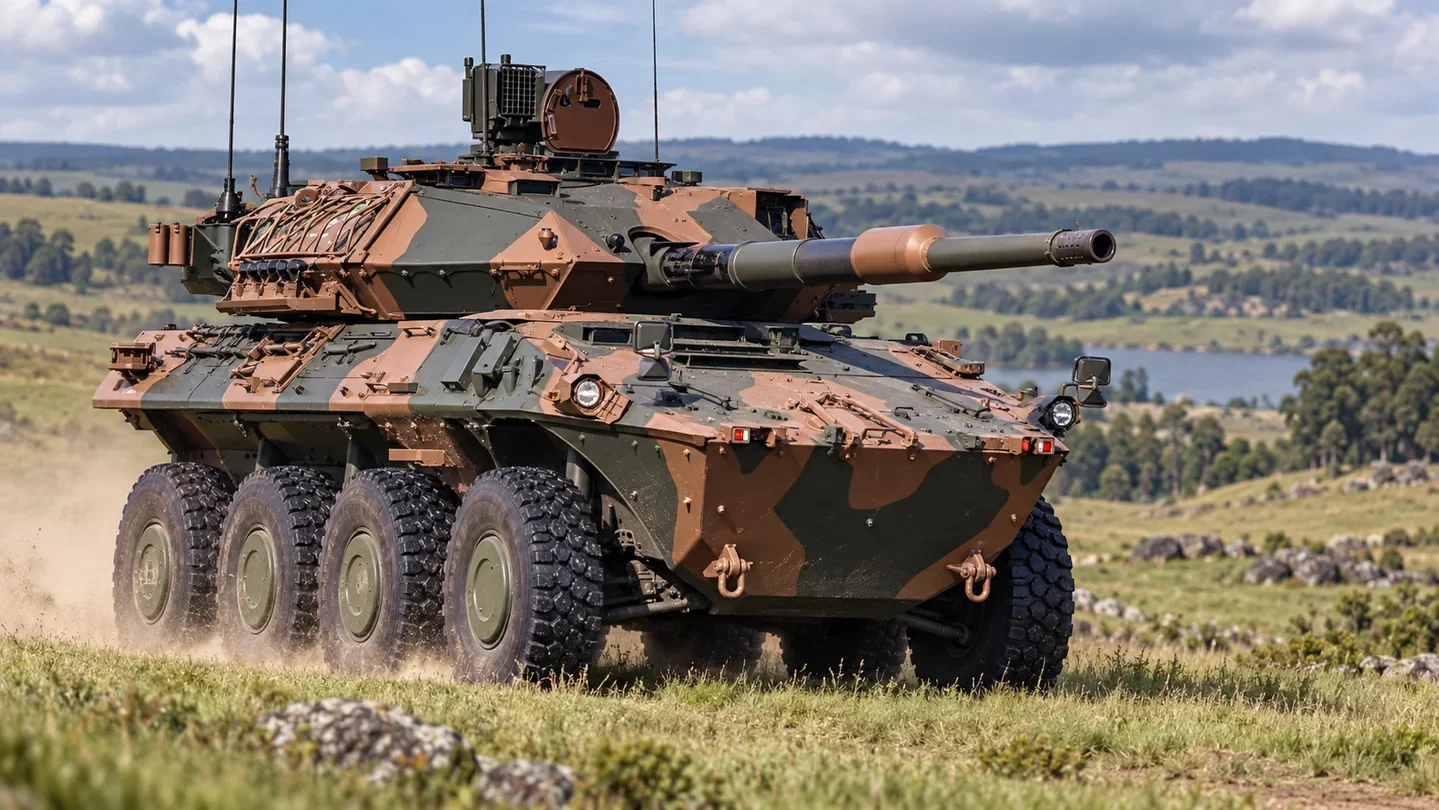 MPR illustration of Brazil’s Centauro II BR wheeled armored combat vehicle