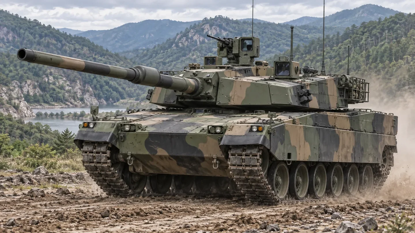 Illustration of a South Korean K2 Black Panther main battle tank