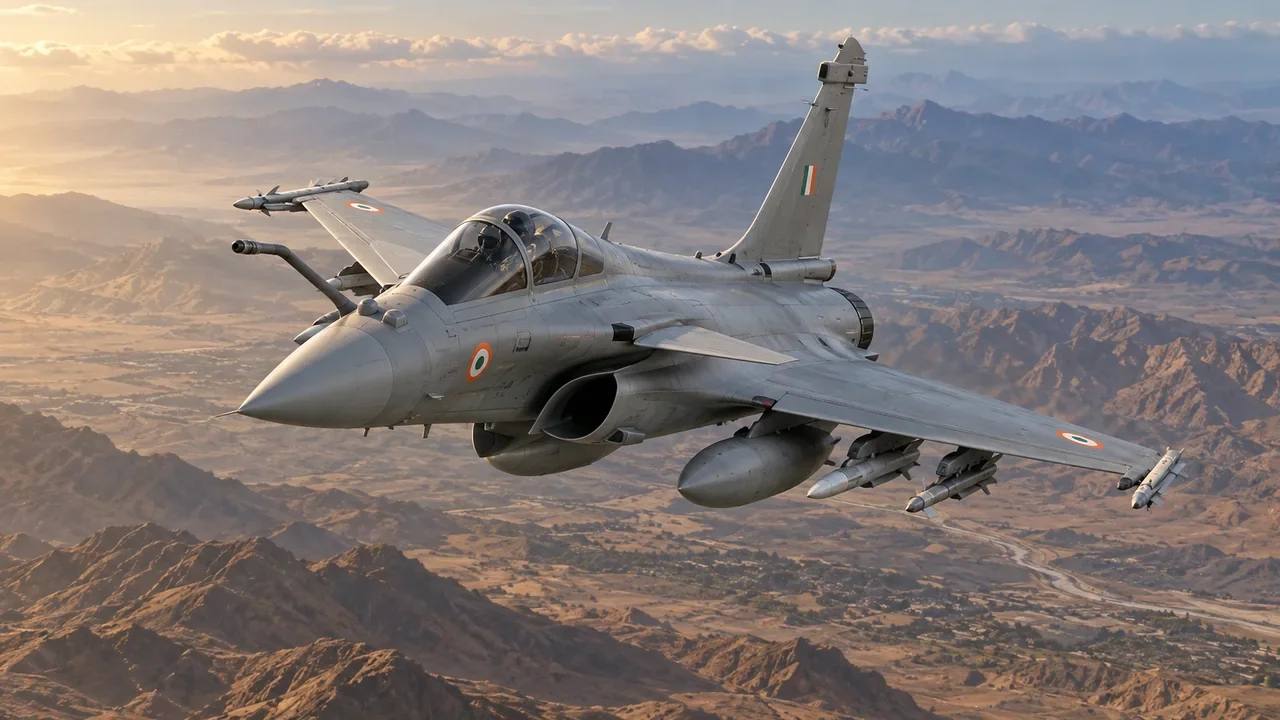 An Indian Rafale EH multirole fighter in an MPR conceptual scene.