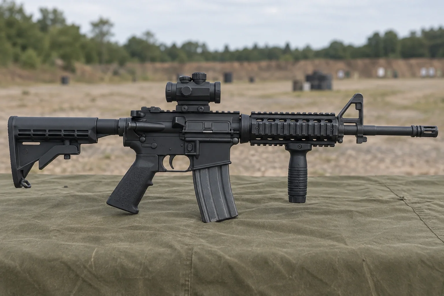 M4 carbine (representative Kosovo Security Force equipment example)