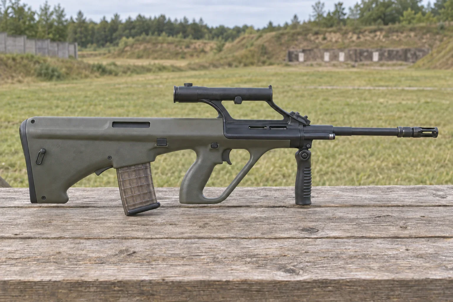 Steyr AUG A1 rifle, representative AUG-family example