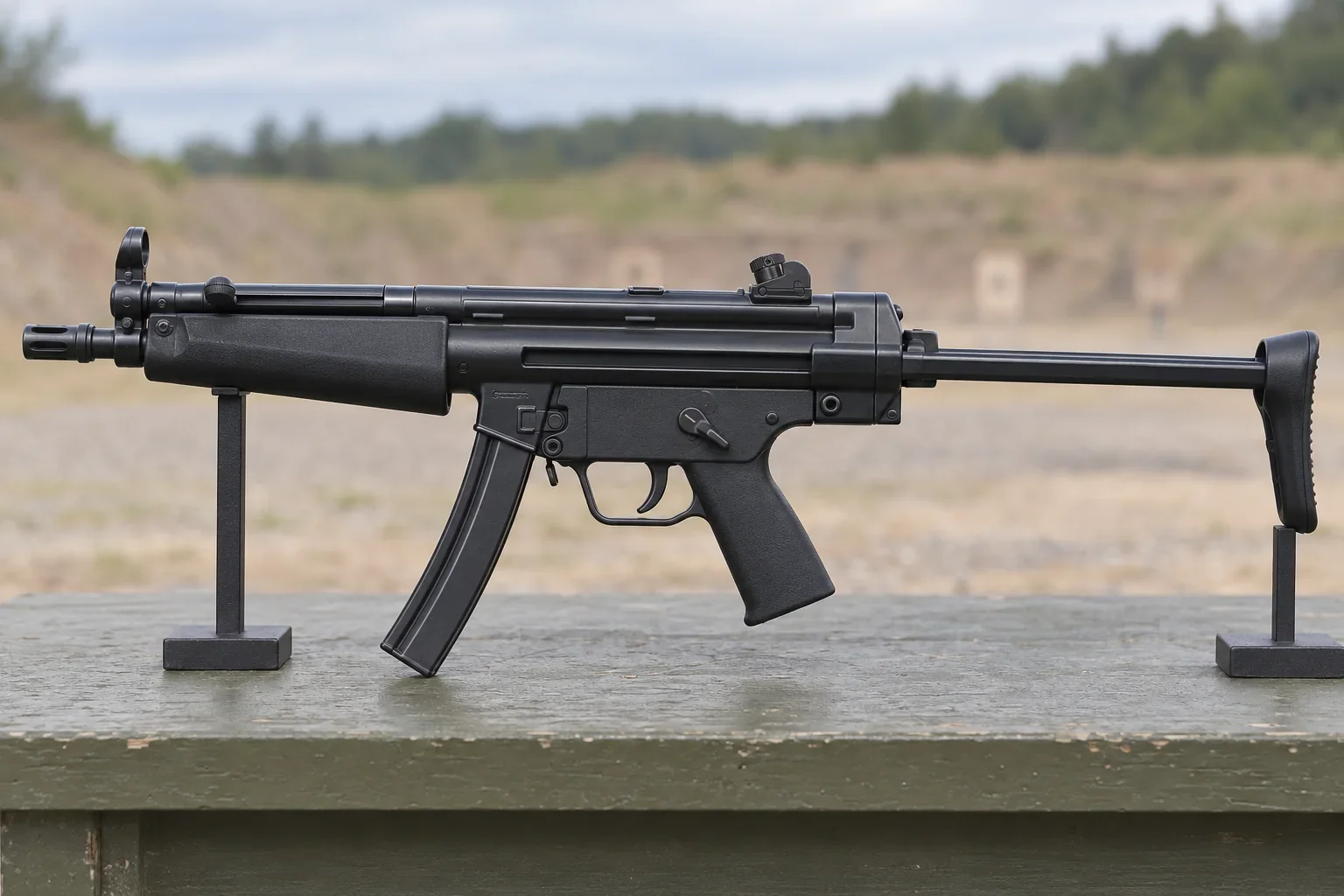 MP5A3 submachine gun (representative MP5-family gendarmerie equipment)
