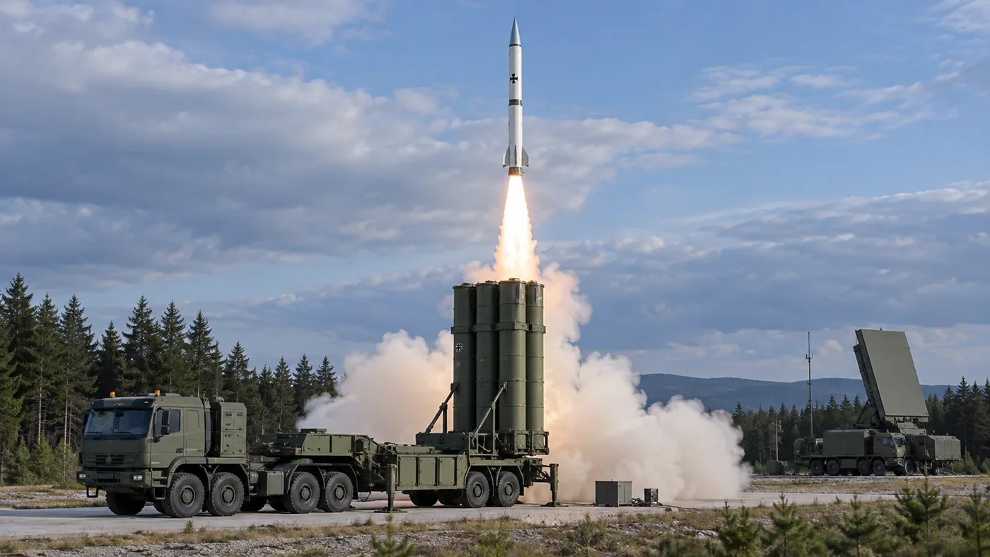 MPR illustration of an Arrow 3 interceptor launching from a ground-based defense system