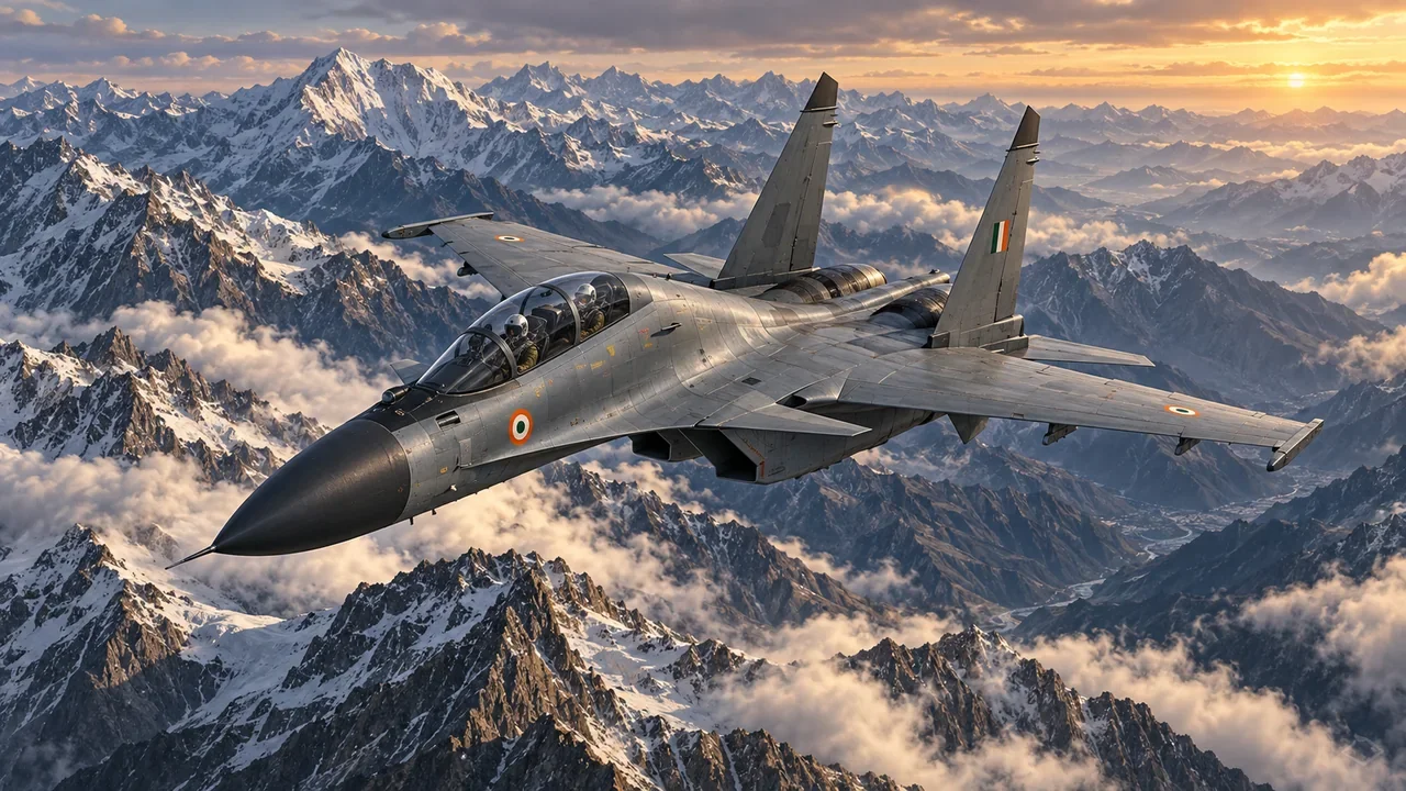 An Indian Su-30MKI multirole fighter in an MPR conceptual scene.