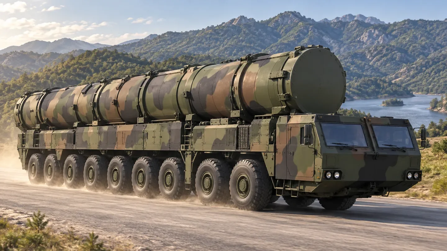 Illustration of a South Korean Hyunmoo-5 missile launcher