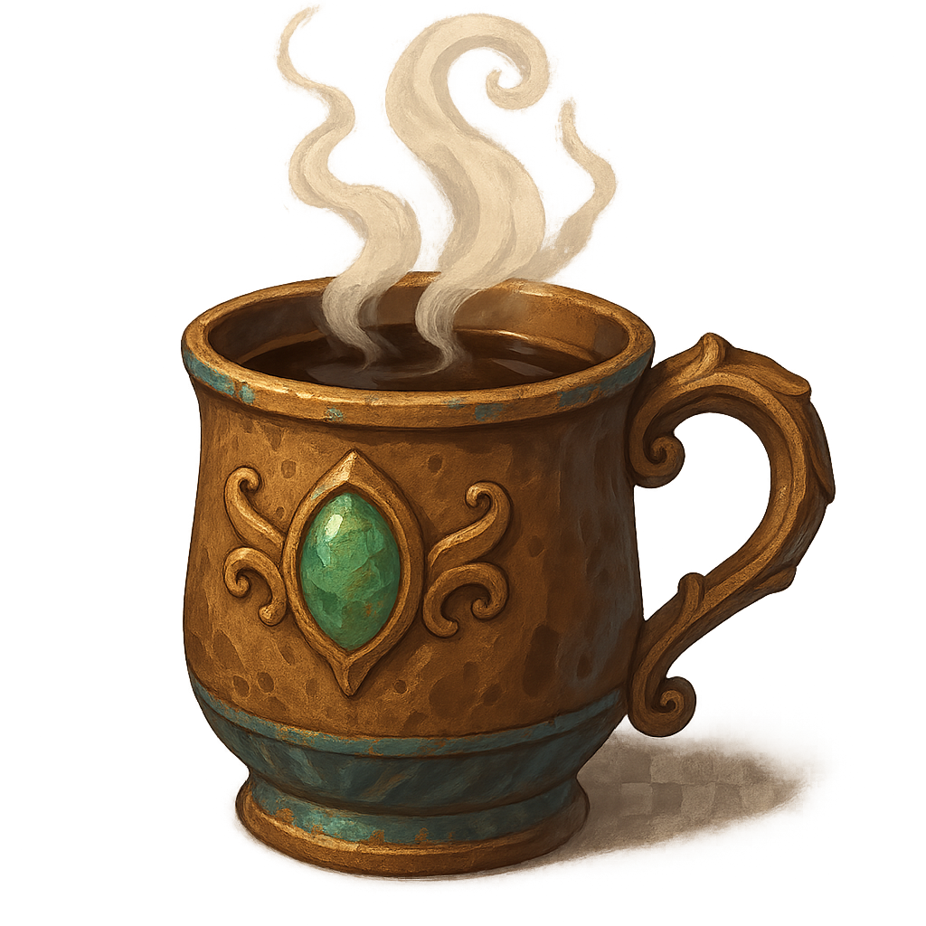 Steaming fantasy coffee mug