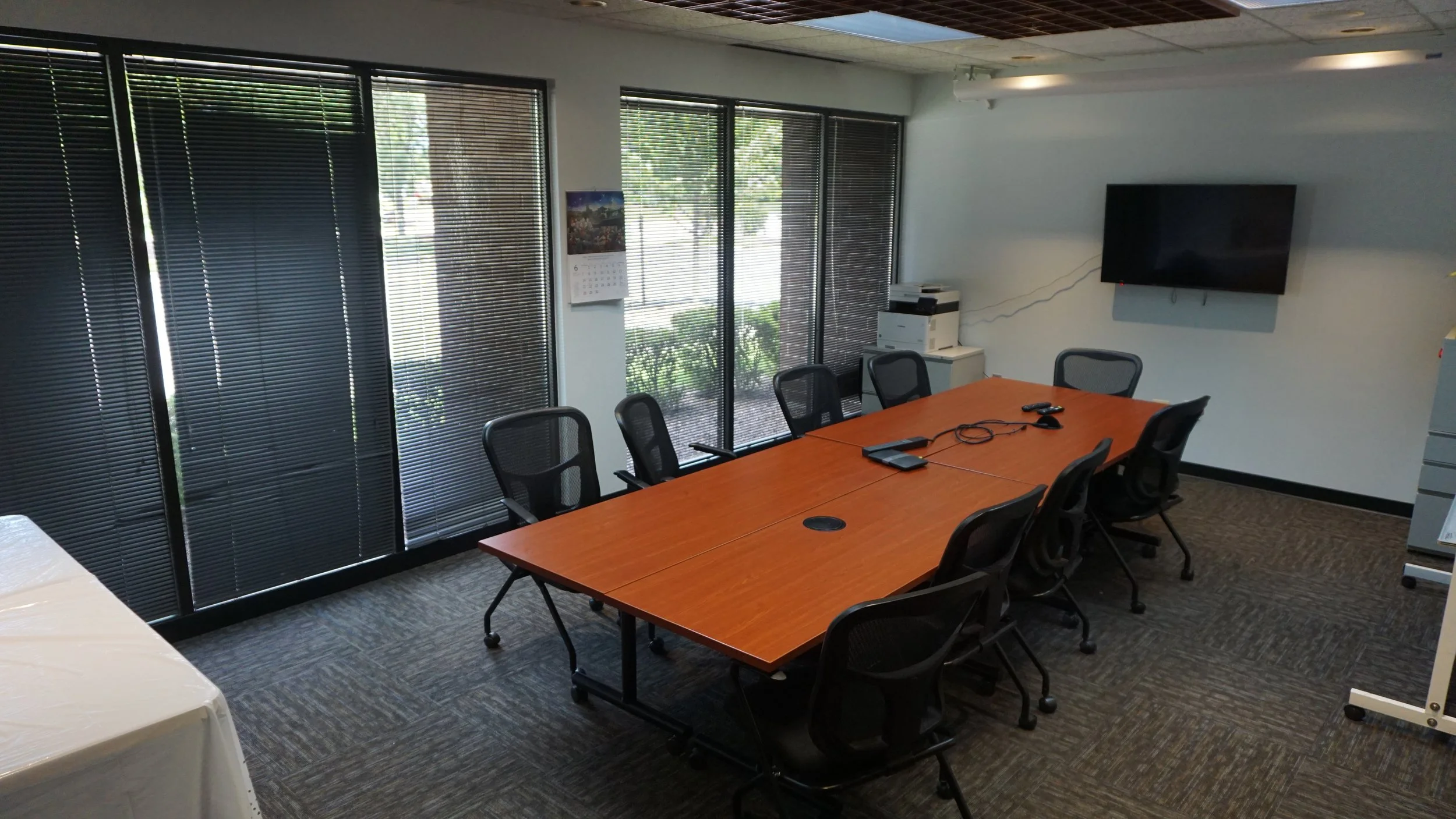 Conference room with table and chairs
