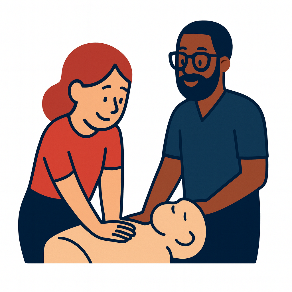 CPR class hands-on illustration