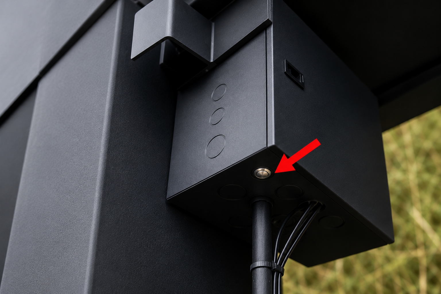Black box on the right side of the gate