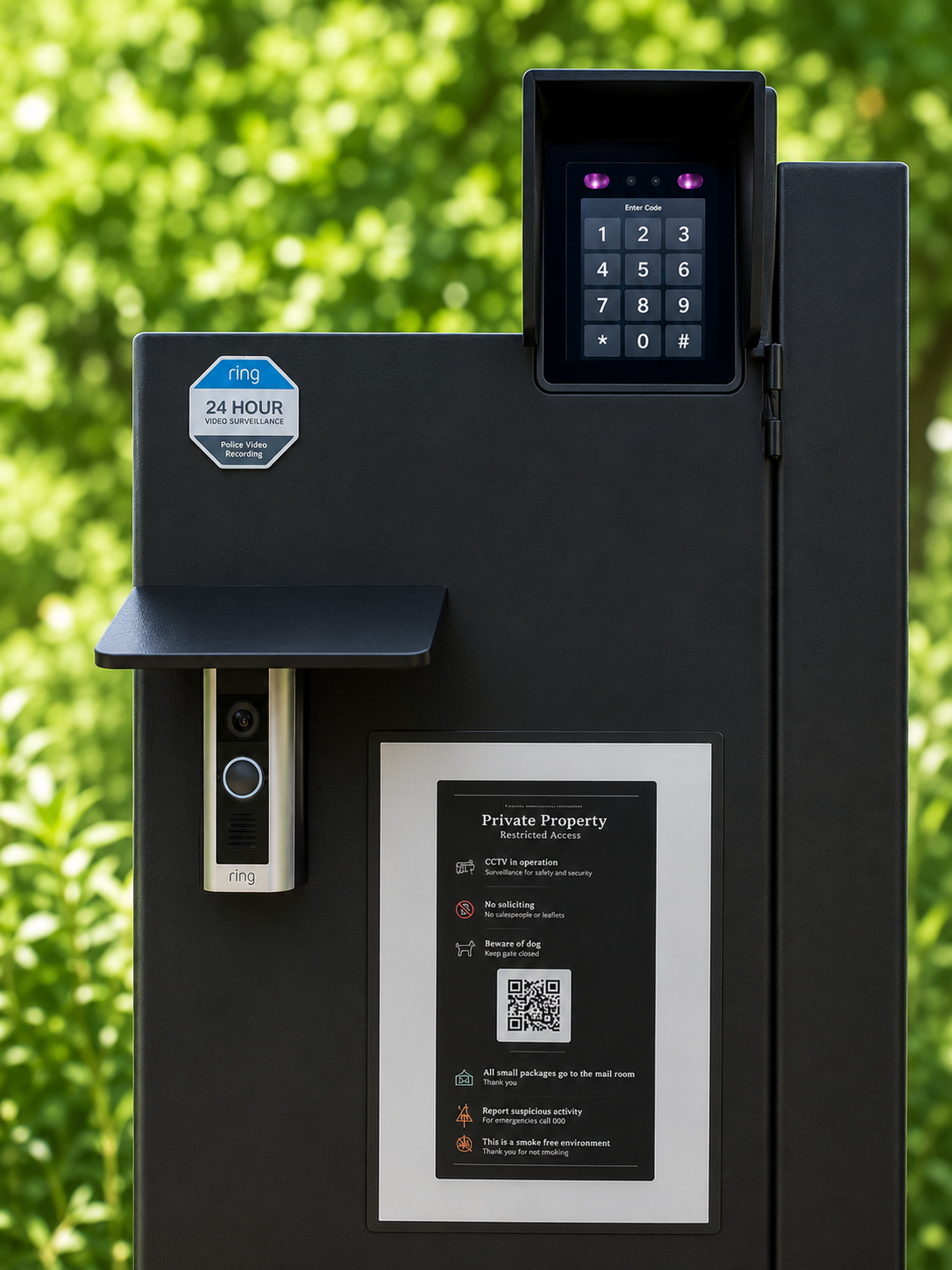 Front gate entrance touchscreen