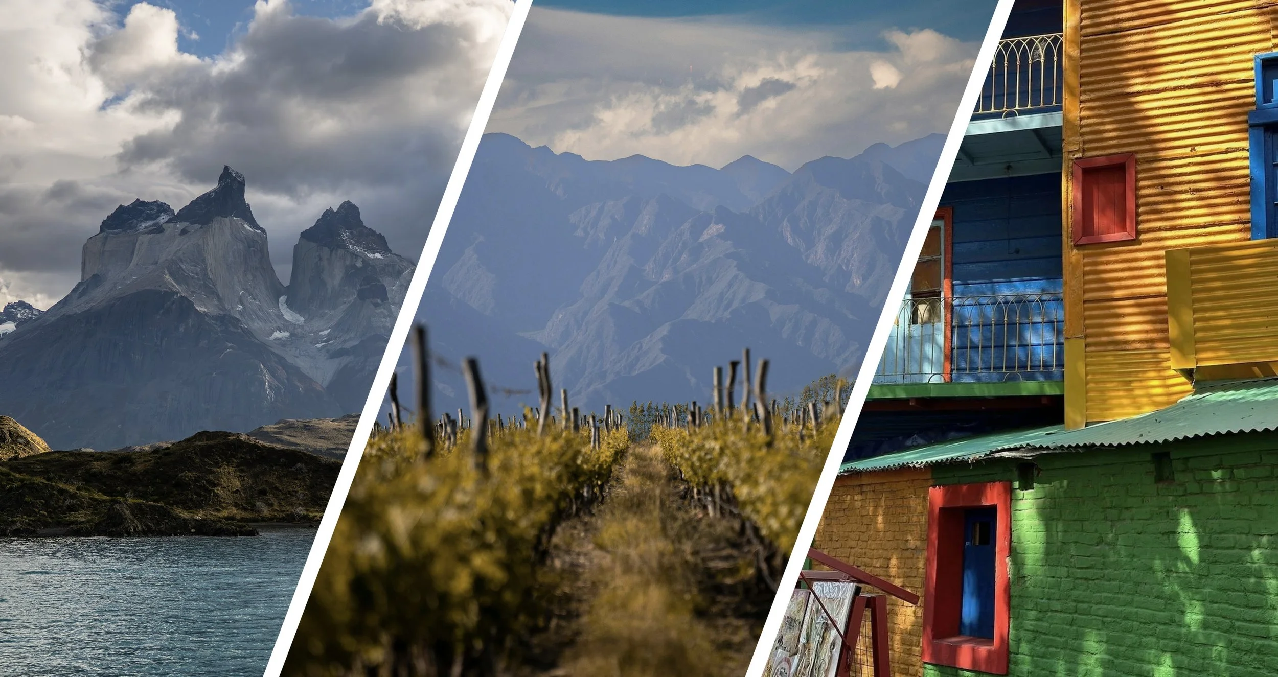 Patagonia, Mendoza and Buenos Aires collage