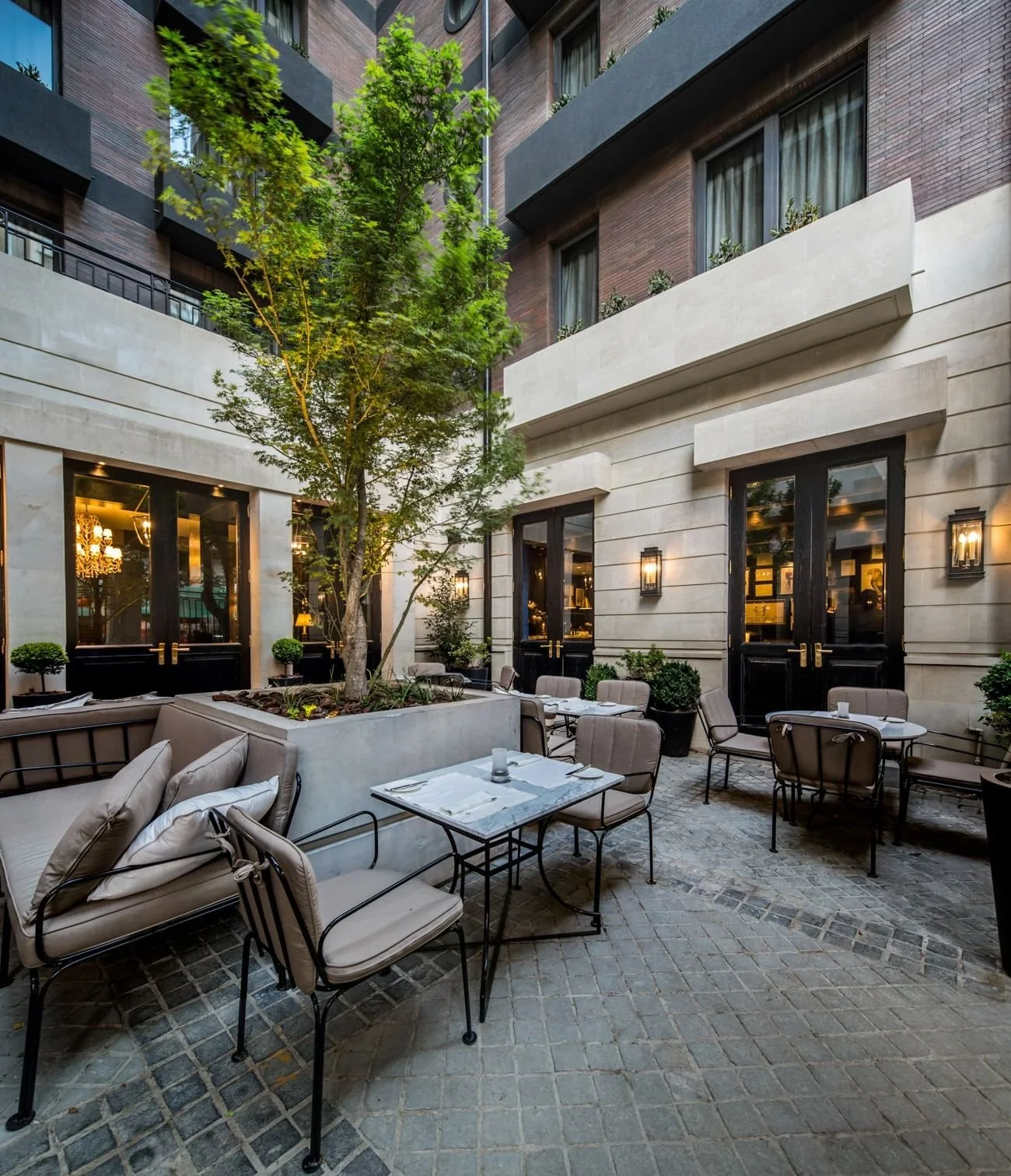 The Singular Santiago's planted courtyard terrace