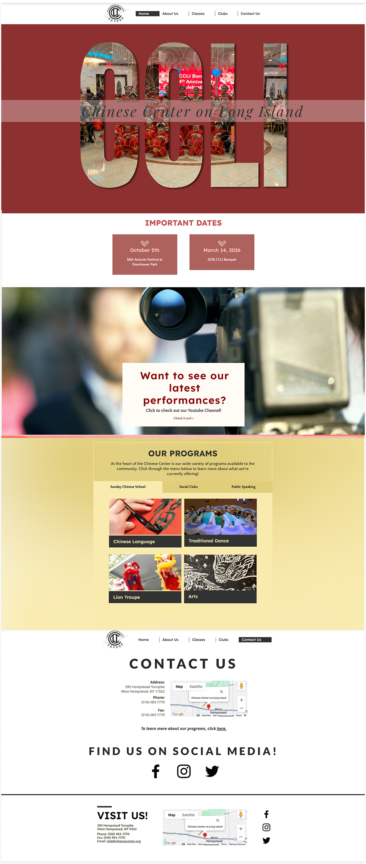 Chinese Center of Long Island — original site before redesign