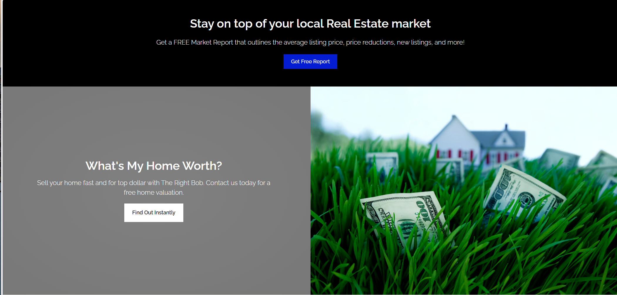 The Right Bob website before redesign — interior pages