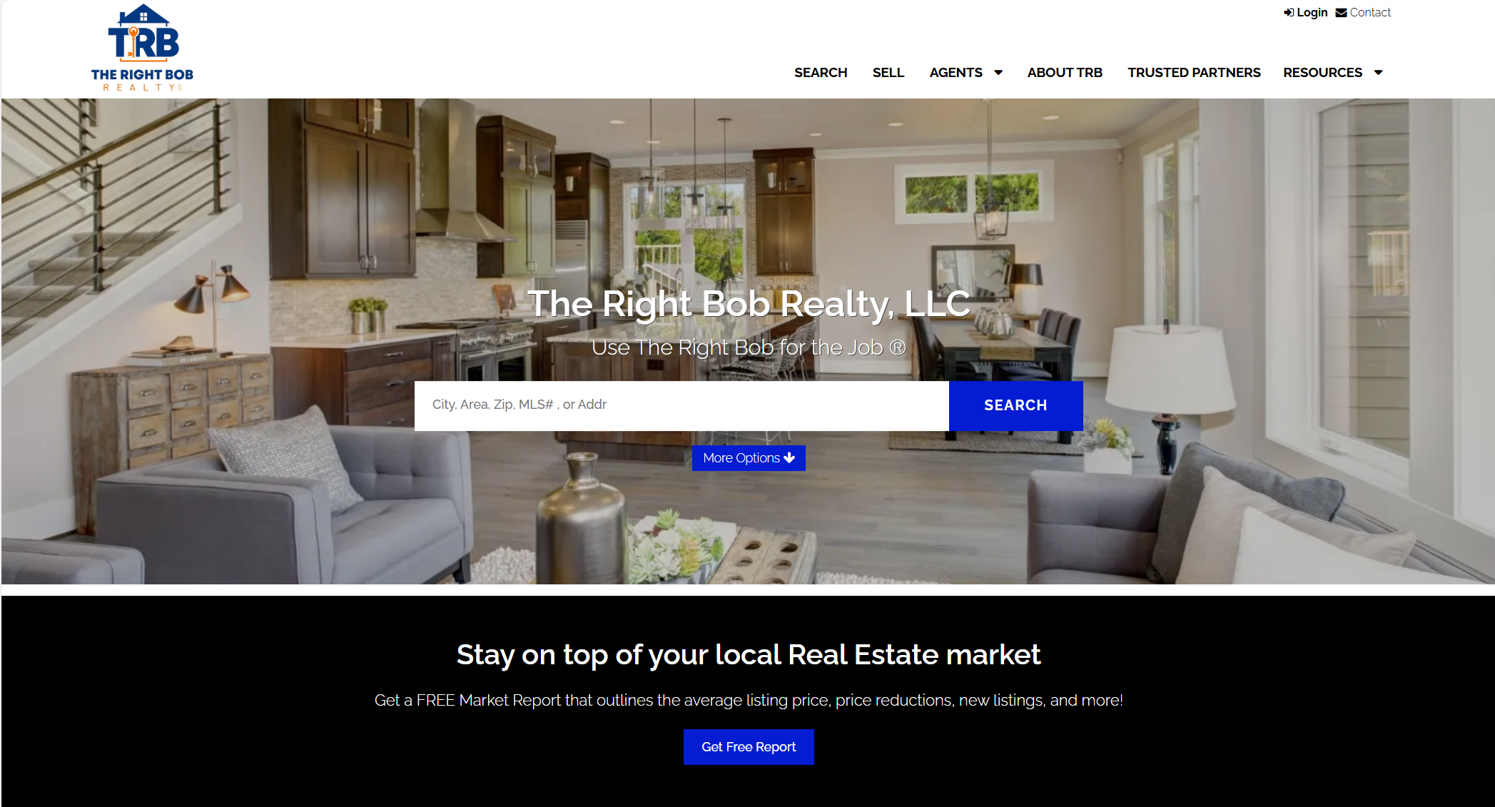 The Right Bob website before redesign — homepage