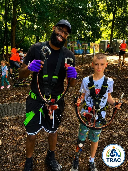 Gearing up for a ropes course adventure